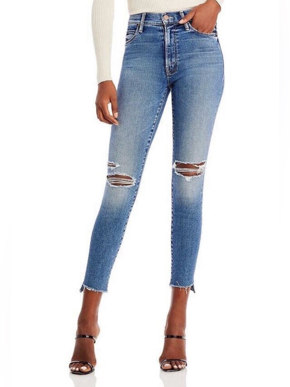 MOTHER Jeans - The Stunner Zip Ankle Fray